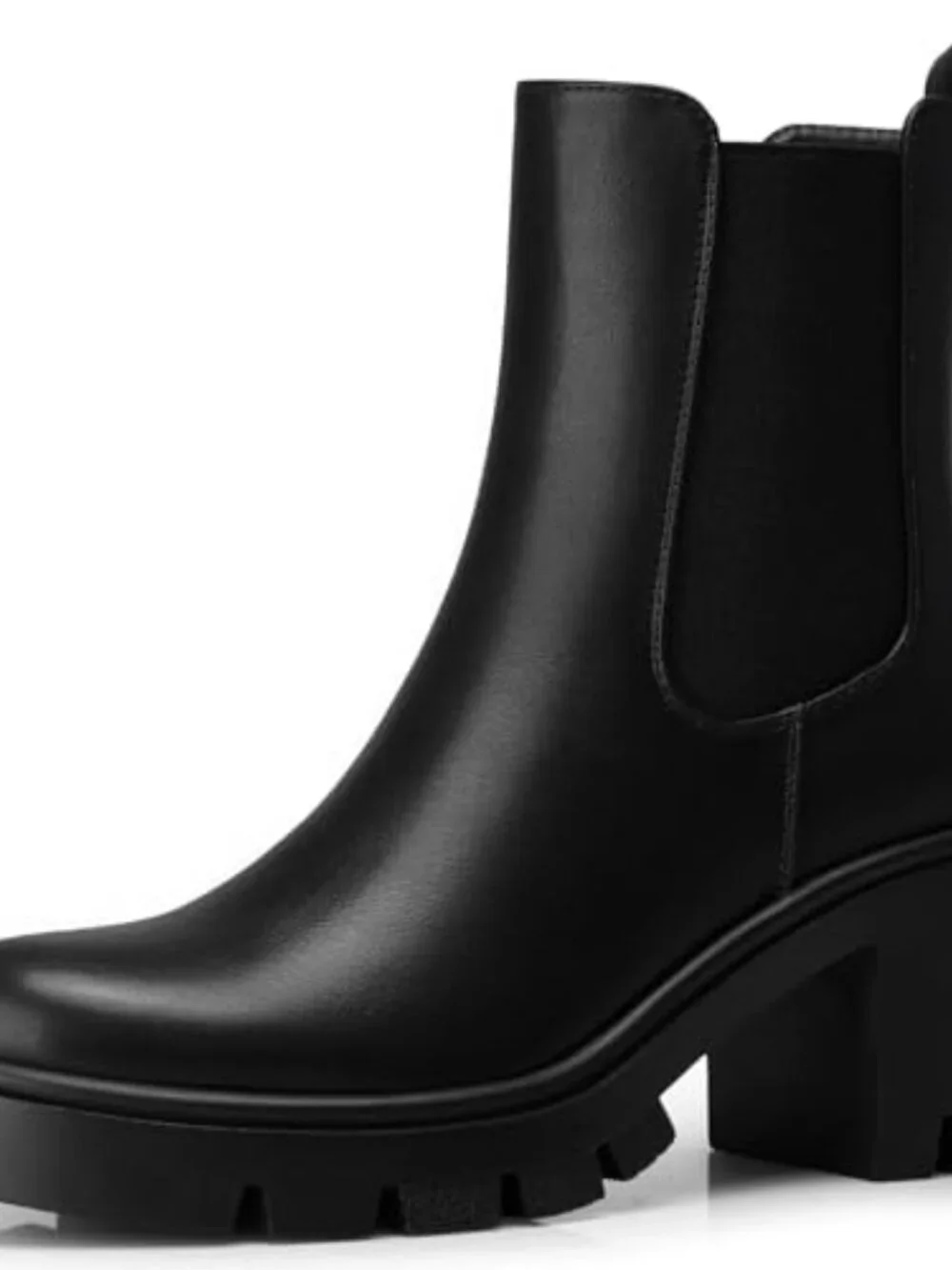 Chelsea Ankle Booties Chunky Heel Waterproof Platform Zip